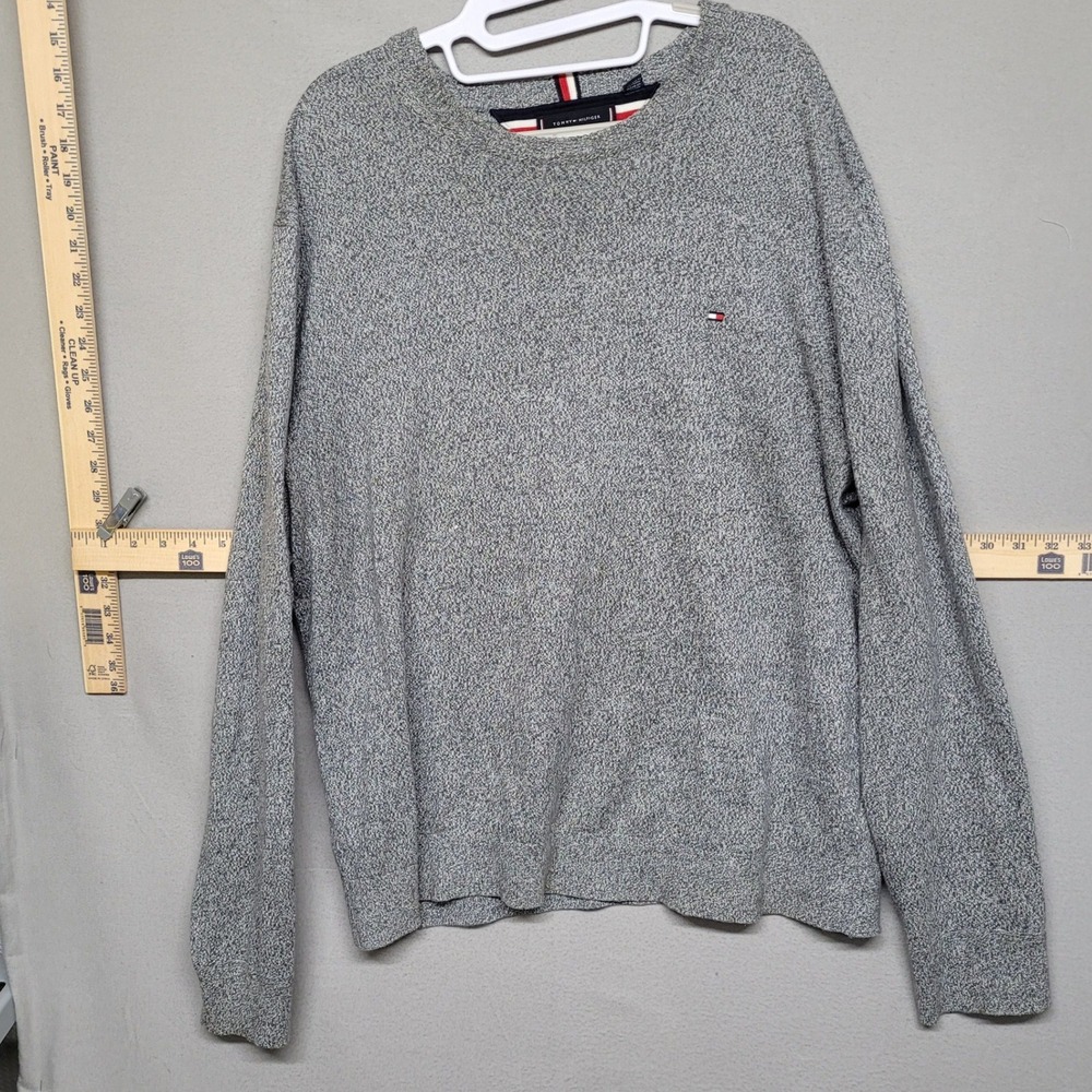 Tommy‎ Hilfiger Mens XXL Pima Cotton Cashmere Blend Marled Grey Crewneck Sweater